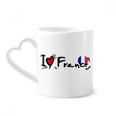 Imagem de Caneca de coração com bandeira do mundo da França I Love France copo de coração de vidro