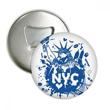 Imagem de Nova York City USA of Liberty abridor de garrafas ímã de geladeira emblema multifuncional