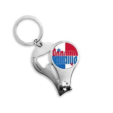 Imagem de Panamá Country Flag Name Nail Nipper Ring Chaveiro Abridor de Garrafas Clipper
