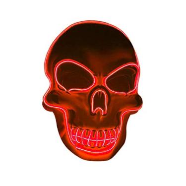 Imagem de Bestgift Acessório de fantasia para decoração de rosto de Halloween com brilho luminoso azul gelo 25 x 22 cm