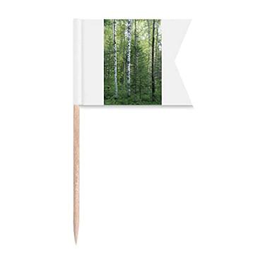 Imagem de Changbai Mountain Grey White Fir Toothpick Flags Marcação para Party Cake Food Cheeseplate