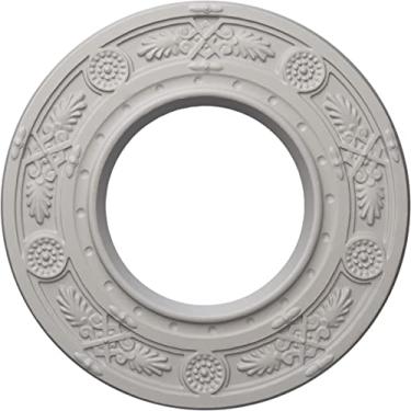 Imagem de Medalhão de teto Ekena Millwork CM08DNACS Daniela pintado à mão, cobre antigo, 8"OD x 3 7/8"ID x 1/2"P (Fits Canopies up to 3 7/8"), Hand-Painted Ultra Pure White