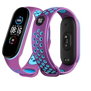 Imagem de Nandos-Store - Pulseira NSmart compatíveis com MI BAND 5, Roxa com Azul NK