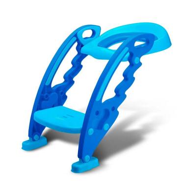 Imagem de Troninho Redutor De Assento Step Potty Infantil Com Escada Para Vaso Sanitário Azul Multikids Baby