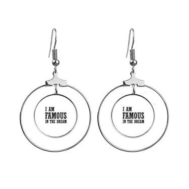Imagem de Brincos da moda I Am Famous In The Dream Art Deco, brincos pendentes de argola