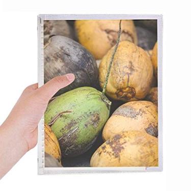 Imagem de Caderno de fotos da natureza Fresh Papaya com folhas soltas e diário recarregável