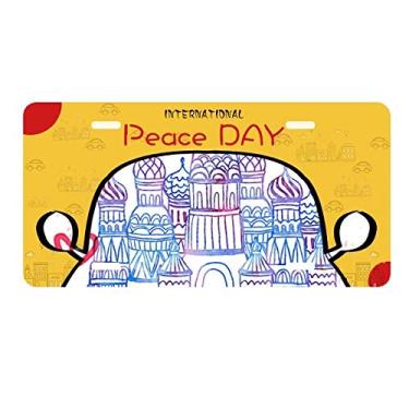 Imagem de DIYthinker Placa de carro I Love Moscow Saint Basil's Cathedral Rússia Decoração de carro Dia da Paz