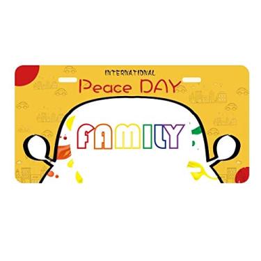 Imagem de DIYthinker LGBT Placa de licença com bandeira de arco-íris para a família, decoração de carro, dia da paz