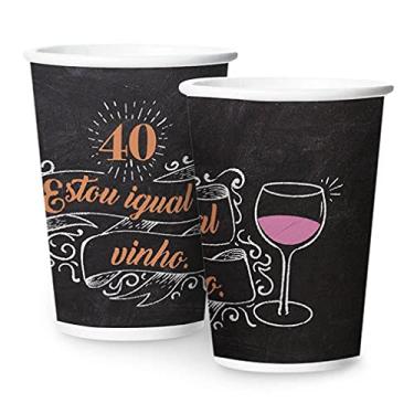 Imagem de Copo Papel 180ml R633 40 Anos - Pacote Com 08 Un Regina Colorido