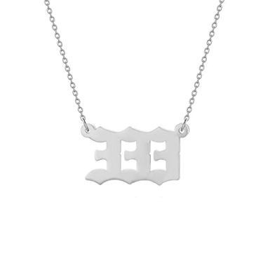 Imagem de Anjo Número Colares, Mulheres Garotas Guloseima Prata Número 333 Colar Gargantilha Cadeia Velho Inglês Colar Joia Presente