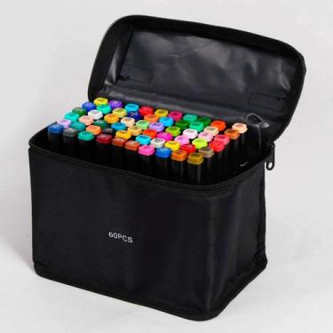 Imagem de Canetinhas Coloridas Kit 60 Unidades Escolar Pintura Linha Profissiona
