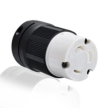 Imagem de STARELO Conector de bloqueio para gerador NEMA L6-30C Conector fêmea de extensão 30A 250V 2 pólos 3 fios conector de substituição elétrico de aterramento de nível industrial listado pela UL (NEMA L6-30C)