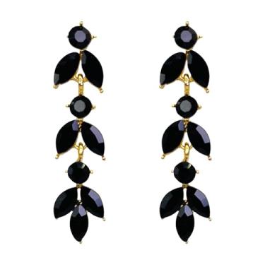 Imagem de QUSIJIA Brincos de casamento elegantes com pingente de cristal para mulheres, noivas brilhantes, elegantes brincos de cristal para damas de honra, formatura formal, trumpet, Metal, Sem pedra preciosa