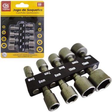 Imagem de Jogo canhao / soquete sextavado com 9 pecas 5 / 6 / 7 / 8 / 9 / 10 / 1