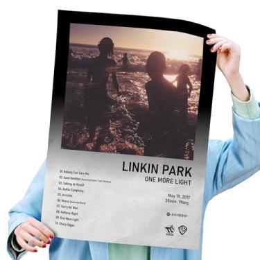 Imagem de Poster Autoadesivo 40x60cm Álbum Spotify One More Light, Rock, Nu-metal, Alternative Rock, Electronic, Alternative Metal