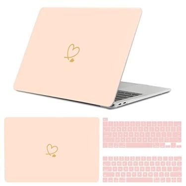 Imagem de GABraden Compatível com MacBook Pro 13 polegadas, 2020-2016 (A2338 M1 A2159 A2251 A2289 A1989 A1706) com Touch ID e pacote com 2 protetores de teclado, pele sintética de pelúcia para laptop (Rosa-L32)