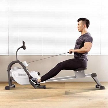 Imagem de Máquinas de remo, máquina de remo, máquina de remo com controle magnético doméstico, monitor de LED, com resistência ajustável, equipamento de fitness para esportes internos (cinza 181 x 53 x 91,5 cm)