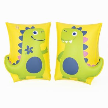 Imagem de Boia de Braço Infantil Inflável 23x19cm – Estampa Dino Colorida, PVC Reforçado, Confortável e Segura para Piscina e Praia