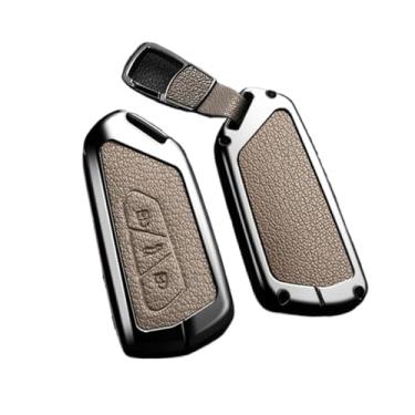 Imagem de Capa para chave remota de carro, compatível com vw golf 8 octavia a8 mk8 2022 2021 seat leon mk4, acessórios para chaveiro de couro de liga de zinco(A -1 Brown)