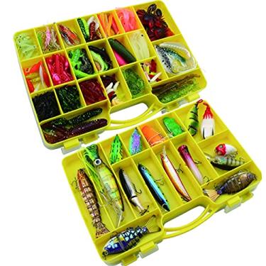 Imagem de ZYHYD 200 peças/caixa Uma variedade de iscas e conjunto de isca dura de pesca dupla, isca dura Minnow vara de sapo e isca macia de camarão, isca de truta de borracha artificial, conjunto de pesca de