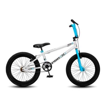 Imagem de Bicicleta Masculina Infantil Aro 20 Guidão BMX PRO X S1,Branco Azul