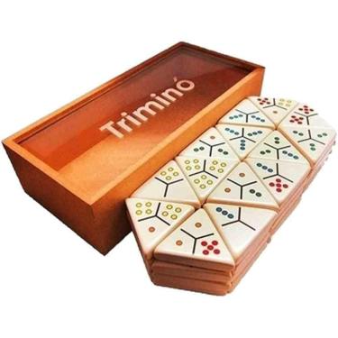 Imagem de Jogo Triminó Edição Luxo Caixa De Madeira Jp035 Ludens Spirit