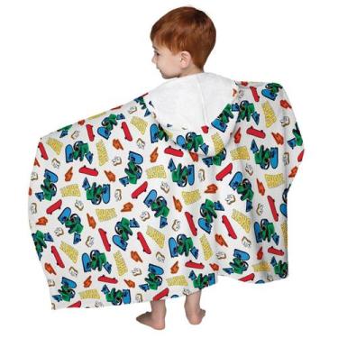 Imagem de Toalha Capuz Banho Infantil Algodão Felpuda Menino Menina Não Puxa Fio