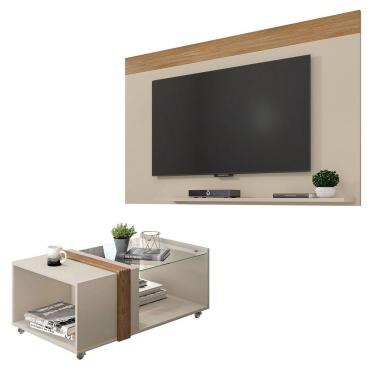 Imagem de Conjunto Sala De Estar Painel Para TV Com Mesa Malha Caemmun