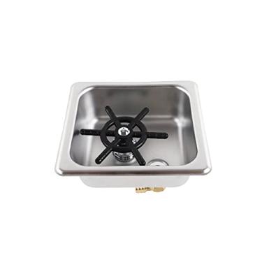 Imagem de MaxSen Pitcher Rinser Glass Rinser Espresso Rinser Dreno e Bandeja de gotejamento Latão Sólido e Aço Inoxidável 304 Bar Vidro Rinser para Pia de Cozinha, Casa Cozinha, Hotel, Café, Restaurante