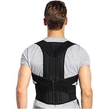 Imagem de Corretor de postura Placa de aço ajustável Corretor de postura traseira Cinta de ombro Alça traseira Clavícula Suporte de correção reta Suporte lombar Cinta de suporte de espartilho, L