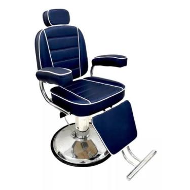 Imagem de Cadeira valentina Reclinável hidráulica Para Barbeiro E Salão Azul mar
