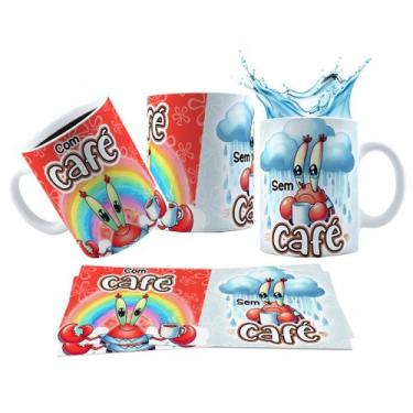 Imagem de Caneca 325ml Turma do Bob Esponja Com Café, Sem Café - LARANJA E MIMOS