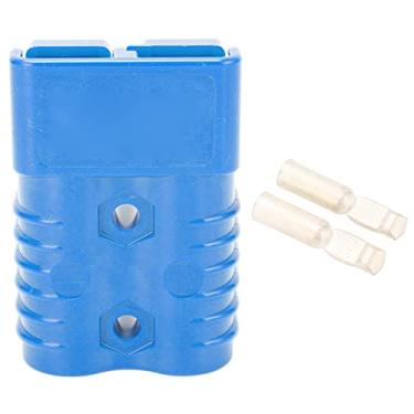 Imagem de MUNEFE Conector de desconexão rápida da bateria, conector de cabo de conexão rápida da bateria, terminal de bateria de desconexão rápida para empilhadeiras e barcos (Azul)