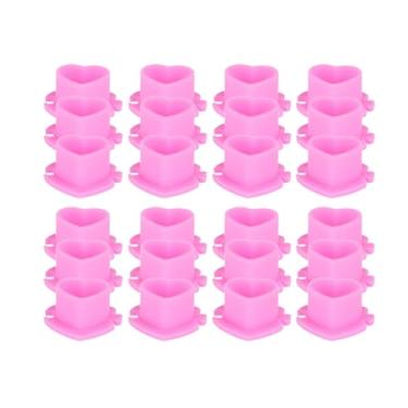 Imagem de Kokiya Capas de copos de tinta 200x Capas de pigmentos em forma de coração tampas de pigmentos descartáveis ​​para suprimentos de maquiagem permanentes, Rosa