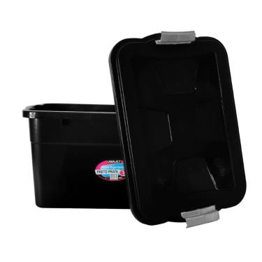 Imagem de Caixa Organizadora Com Tampa Plástica 30 Litros Cor Preto