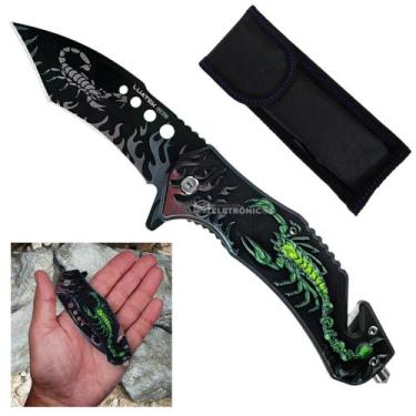 Imagem de Canivete Tático Compacto com Quebra-Vidro e Cortador para Emergências 