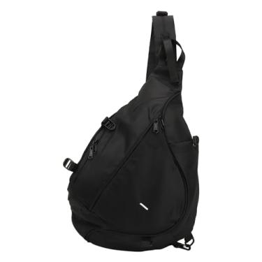 Imagem de Bolsa Preta Grande de Sling de Oxford, Bolsa de Peito à Prova D'água para Homens, Mulheres, Bolsa de Ombro Leve Com Espaço de Armazenamento Suficiente, Confortável de