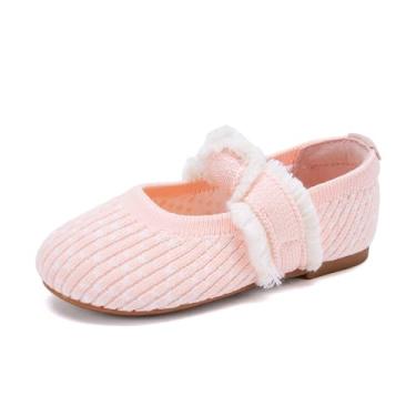 Imagem de BMCiTYBM Sapatilhas de balé para meninas pequenas, confortáveis, confortáveis, casuais, elegantes para meninas e festas escolares, A - rosa, 9 Toddler