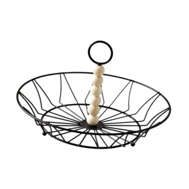 Imagem de Bothyi Cesta de frutas Tigela de com alça Suporte para lanches Servidor Organizador de metal multiuso Cesta para armazenamento de frutas e vegetais, C
