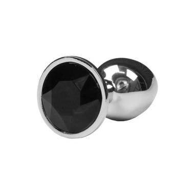 Imagem de Plug anal de metal joia tamanho m medio - SEXY IMPORT, PRETO