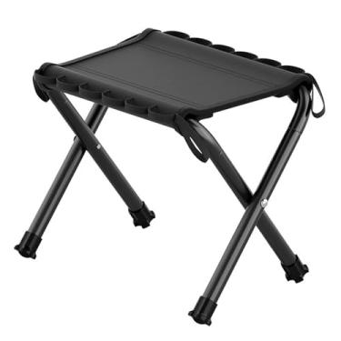 Imagem de LCZNXJJY Banqueta de acampamento dobrável, banquinho portátil dobrável, cadeira pequena, impermeável e leve para os pés, comporta até 118 kg para pesca, caminhadas, churrascos, atividades ao ar livre
