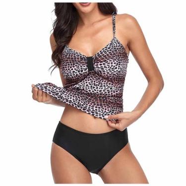 Imagem de Biquínis de cintura alta feminino maiô feminino retro beachewear conju