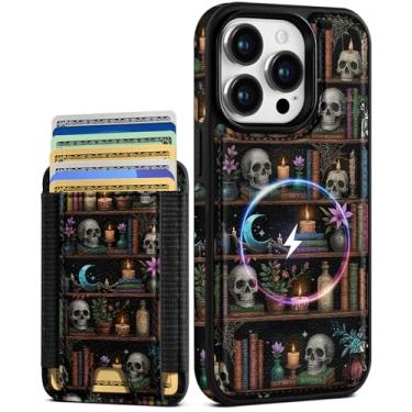 Imagem de Shorogyt Capa carteira para iPhone 13 Pro – Serve para 7 cartões, compatível com Magsafe Suporte magnético destacável para cartão de crédito de couro bonito capa de telefone feminina meninas para