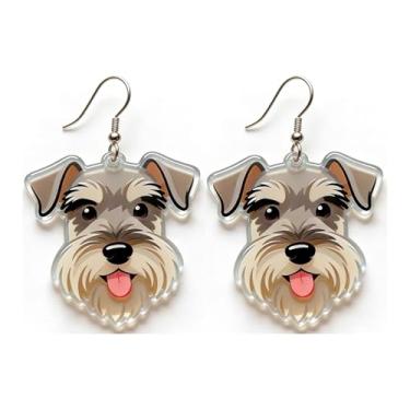 Imagem de OSCCI Adoráveis brincos de acrílico para filhotes de cachorro – Ganchos de liga durável, com tema de animal de estimação fofos, ótimos para roupas casuais e de festa, Acrílico, Sem pedra preciosa