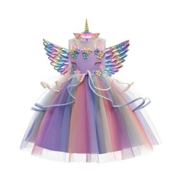 Imagem de Vestido Tutu De Princesa Arco-Íris Pastel Para Meninas Bebês Fantasia 