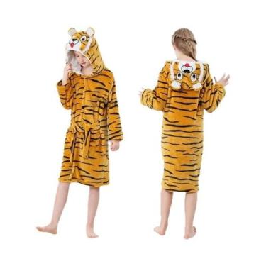Imagem de Roupão De Banho Kigurumi De Unicórnio, Tigre E Vaca Para Meninas, Pija