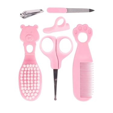 Imagem de Kit de Higiene Baby Completo (Rosa) – Pente Escova Tesoura Cortador e Lixa – Cuidado Seguro para Bebê