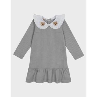 Imagem de Vestido Gola Detalhe Urso Toque Suave Confortável-Feminino