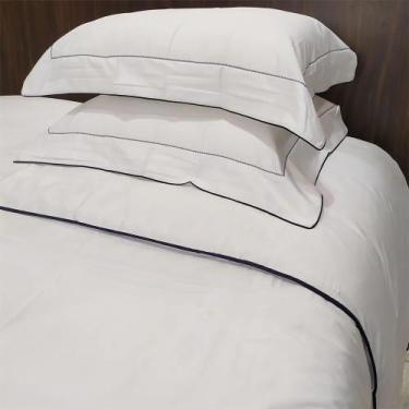 Imagem de Kit Duvet Casal 300 fios Constantine - Marken Fassi, BRANCO / MARINHO