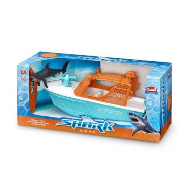 Imagem de Brinquedo Barquinho Shark Wave Com Prancha E Tubarão - Usual Brinquedo